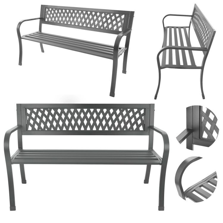 Hliníková záhradná lavička 125 x 53 x 77 cm