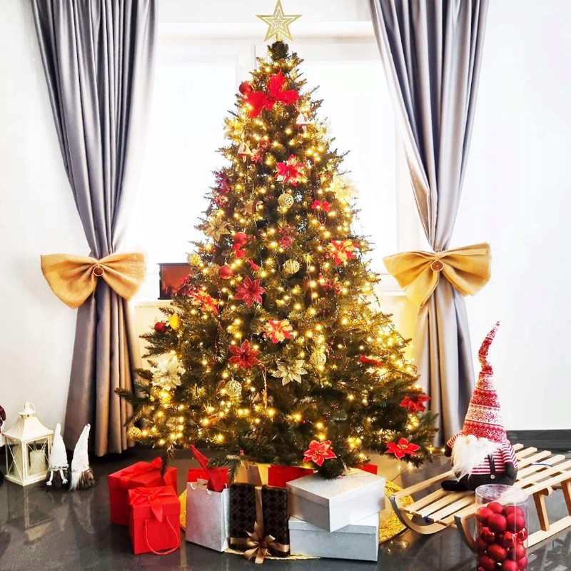 Čudovita umetna božična jelka klasična smreka 220 cm