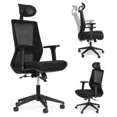 Ergonomischer Bürostuhl mit atmungsaktiver Rückenlehne und Kopfstütze