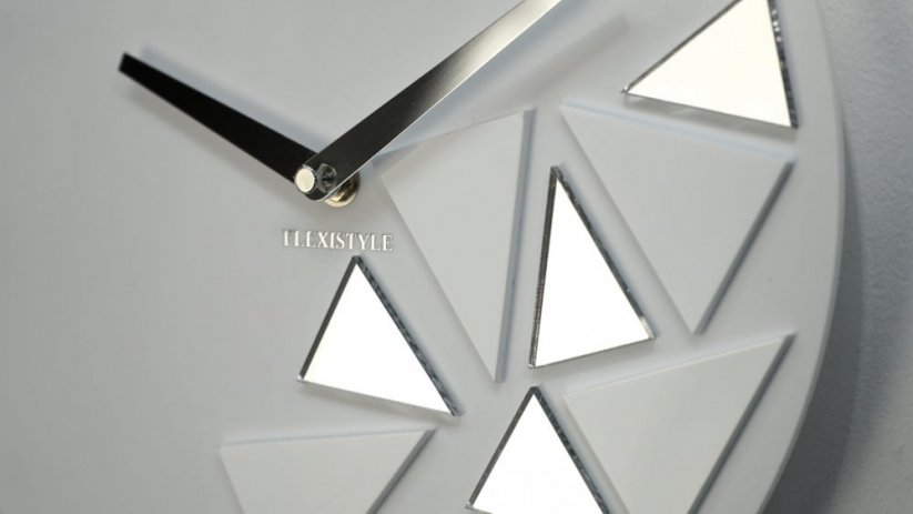 Ceas elegant din sticlă acrilică albă, 30 cm