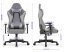 Herné ergonomické kreslo HC-2002 s nosnosťou 150 kg - sivé s fialovými detailmi