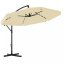 Parasol de grădină 3,5 m cu lumină solară LED - crem, UV50+
