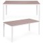 Grande tavolo da giardino in beige con gambe bianche