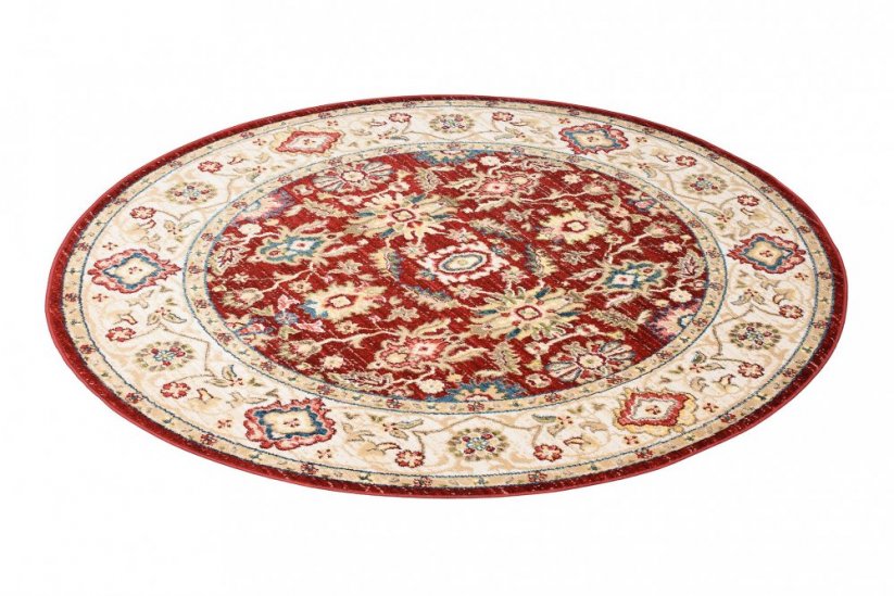 Runder Vintage Teppich rot beige - Die Größe des Teppichs: Šírka: 170 cm