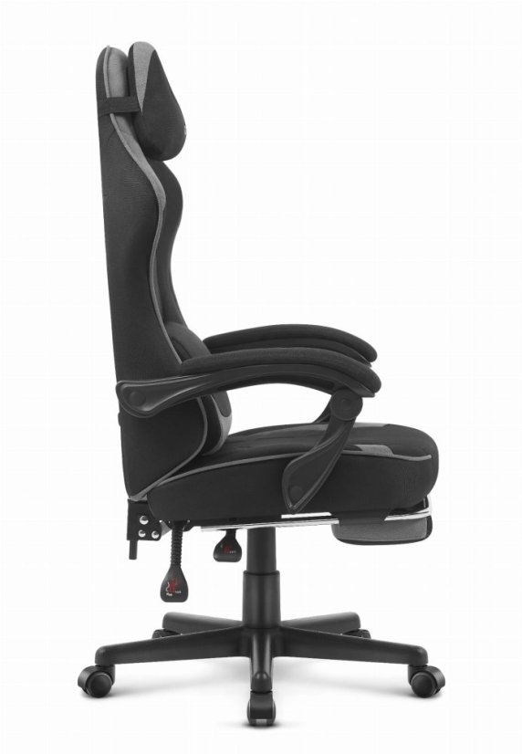 CABRO C504 gamerska stolica s presvlakom od tkanine i osloncem za noge, do 150 kg, crna i siva