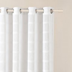 Kvalitná biela záclona Maura so zavesením na kruhy 140 x 250 cm