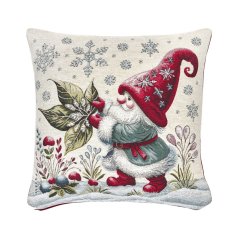 Vánoční gobelínový povlak na polštář - Elf a vánoční růže