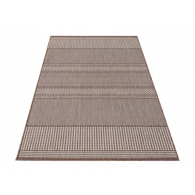 Hochwertiger brauner Teppich mit feinem Muster passend für jeden Raum - Die Größe des Teppichs: Breite: 160 cm | Länge: 230 cm
