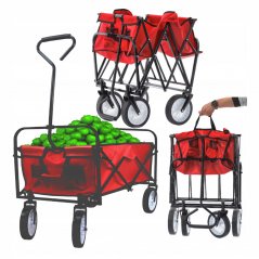 Praktičen večnamenski transportni voziček v rdeči barvi