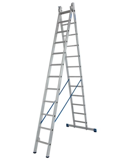 Dvodelna aluminijasta lestev 2 x 12 stopnic