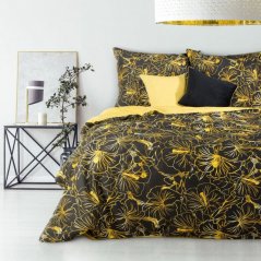 Lenjerie de pat din bumbac cu motiv floral galben