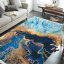 Blauer rutschfester Teppich mit abstraktem Muster - Die Größe des Teppichs: Breite: 160 cm | Länge: 220 cm