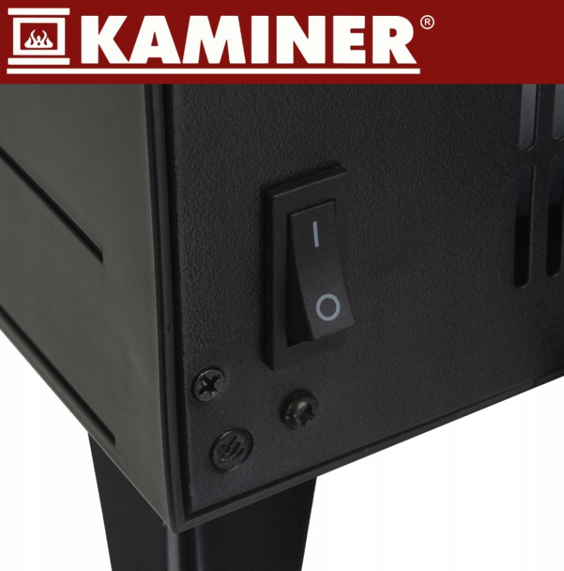 Elektrokamin KAMINER EMBEGO 2000W - Freistehender Kamin mit Ventilator und 3D-Feuereffekt