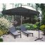Ombrellone da giardino grande con supporto in grigio scuro