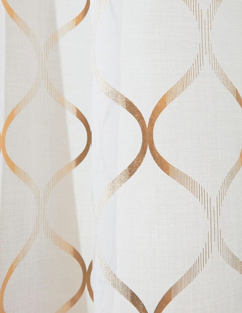 Záclona se zlatým vzorem na řasící pásku 140 x 250 cm