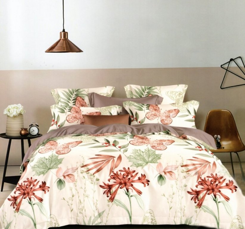 Originálne obojstranné posteľné obliečky s motívom listov