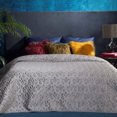 Cuvertură de pat gri pentru pat dublu, de 220x240 cm