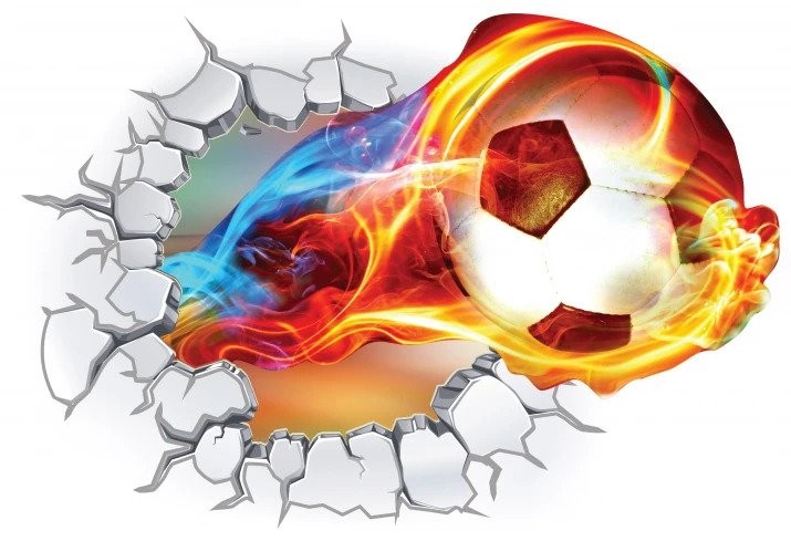 Autocolant de perete minge de fotbal 3D