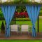 Stilvolle blaue wasserdichte Gartenvorhänge für den Pavillon