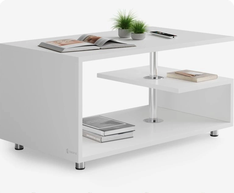 Modern Orlando dohányzóasztal alsó polccal - 95×55×50 cm