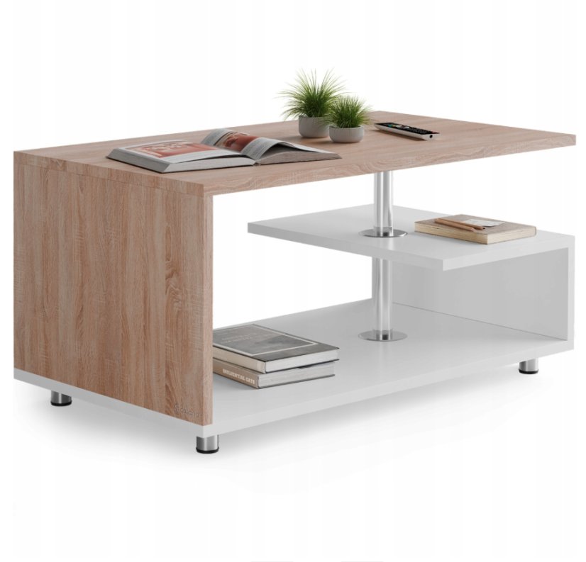 Masă de cafea modernă Orlando cu poliță de depozitare - 95×55×50 cm - Culoare: Maro