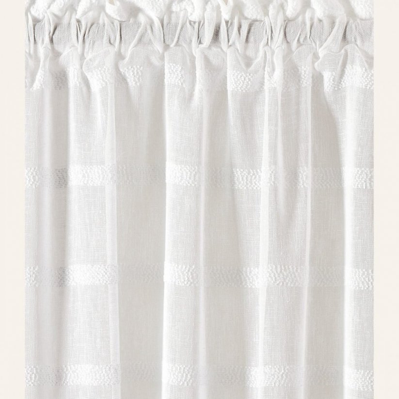 Maura Elegáns fehér függöny ráncolószalaggal 140 x 250 cm