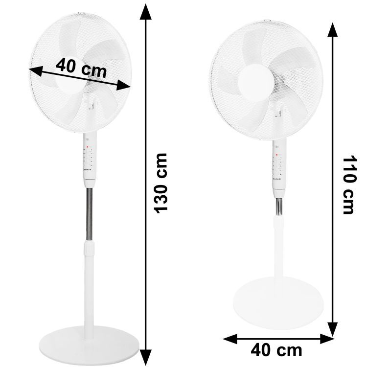 Samostojeći ventilator 45 W s daljinskim upravljačem - bijeli