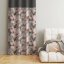 Dekoratív függöny szürke, finom bazsarózsa mintával