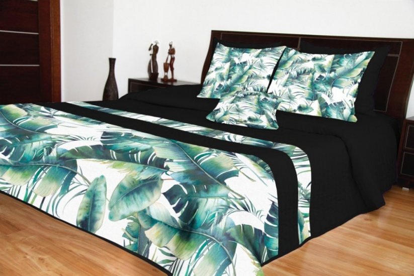 Prikrývky na posteľ v čiernej farbe prešívané