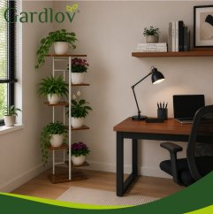 Suport metalic pentru flori în stil loft – alb 120 cm