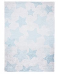 Kinderteppich mit blauem Sternenmotiv