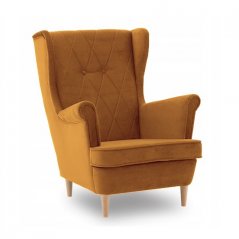 Senf žuta fotelja u skandinavskom stilu