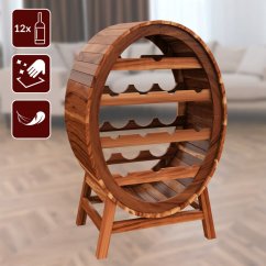 Fából készült borállvány 12 palack számára