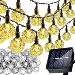 Solárna LED girlanda – svetelné guličky s teplým bielym svetlom