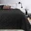 Cuvertură de pat neagră mată, cu imprimeu floral