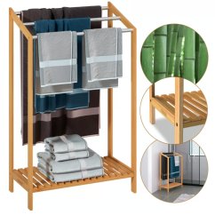 Suport pentru prosoape din bambus - set de 2