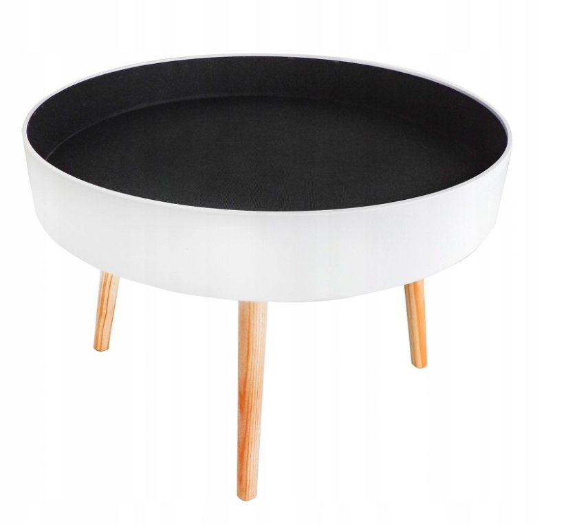 Okrúhly konferenčný stolík s úložným priestorom 60 cm