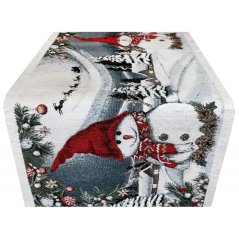 Gobelin-Tischdecke mit Schneemann 40x180 cm