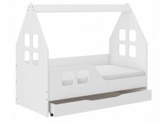Očarljiva otroška postelja v obliki hiše s predalom 160 x 80 cm