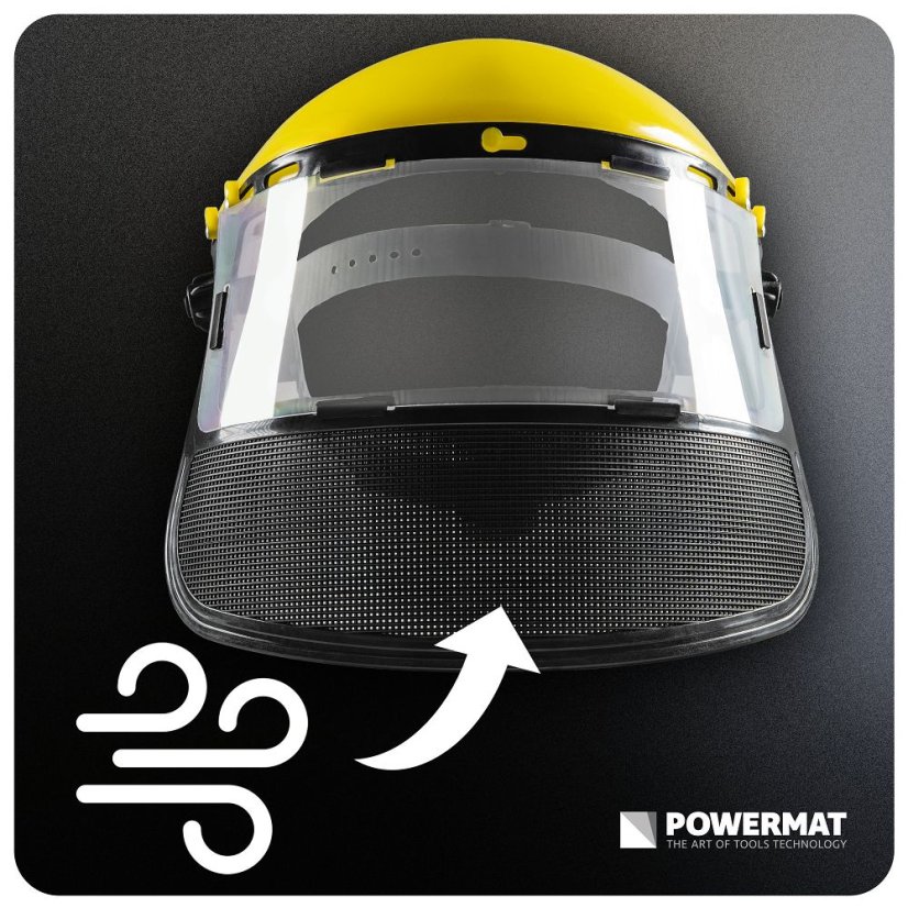 Ochranný štít na tvár pre krovinorez s nastaviteľným uhlom