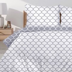 Двустранно памучно спално бельо с геометрична шарка