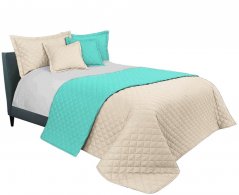 Kvalitní prošívaný přehoz přes postel v béžovo zelené barvě 220 x 240 cm
