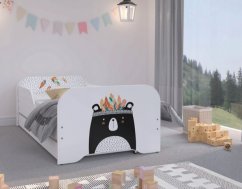 Charmantes Kinderbett 160 x 80 cm mit großem Bärenmotiv