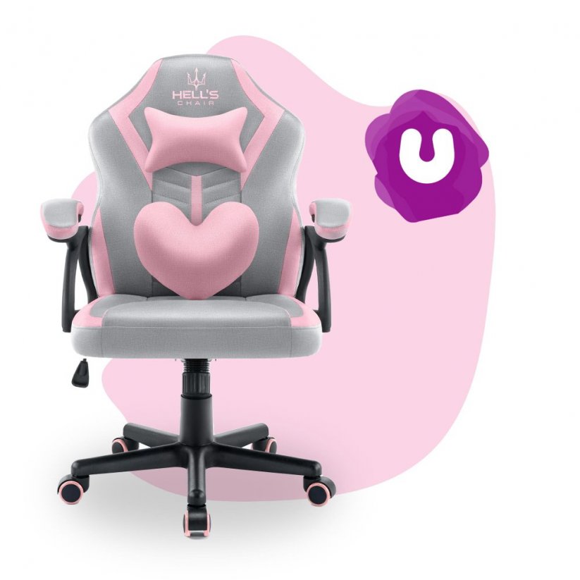 Детски стол за игра HC - 1001 розово и сиво