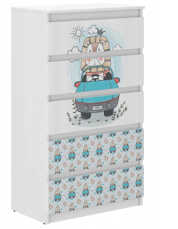 Cassettiera per bambini di qualità con una bella mano sinistra 121x40x70 cm