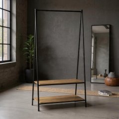 Voľne stojaci vešiak na oblečenie s poličkami – 80 x 40 x 160 cm