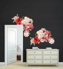 Božur prekrasne cvjetne zidne naljepnice