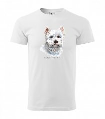 T-shirt da uomo in cotone di qualità con stampa westhighland terrier