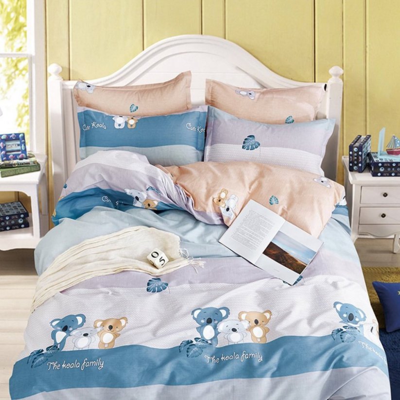 Viacfarebné posteľné obliečky s detským motívom medvedíkov