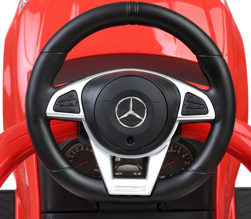 Odrážadlo Mercedes v červenej farbe s rukoväťou 3v1